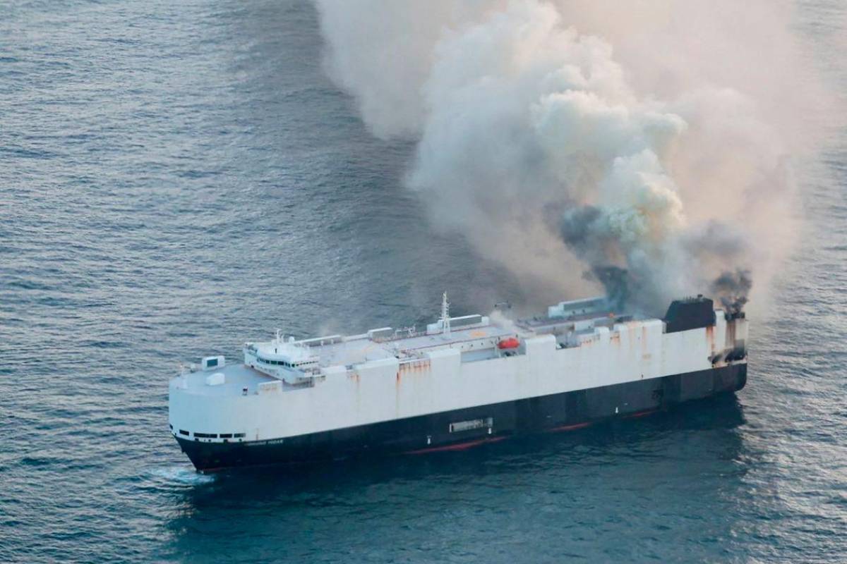 Fire on cargo ship off Alaska carrying EVs left burning