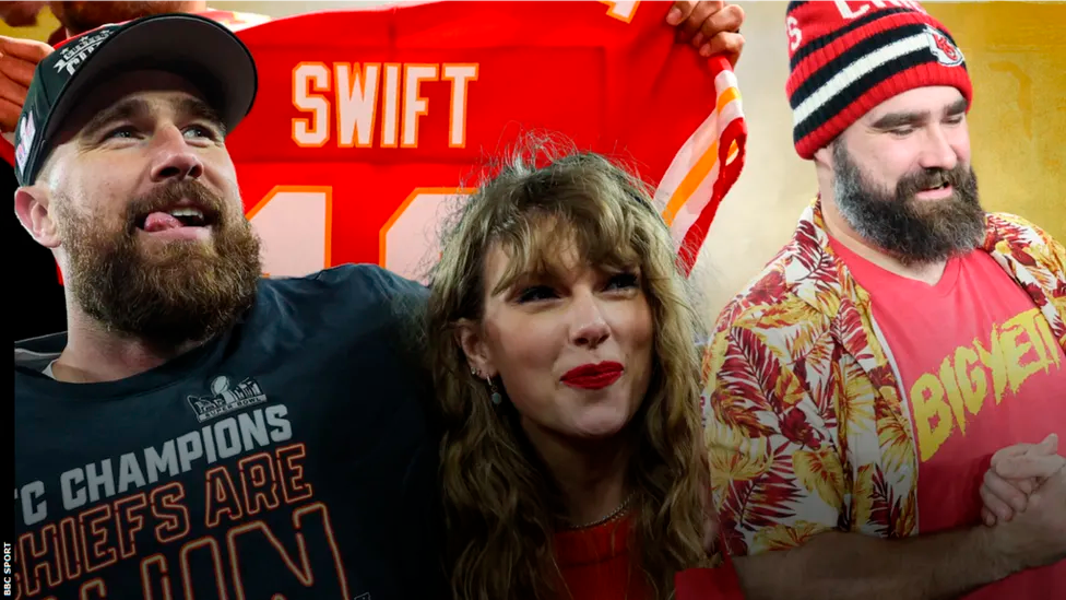 $!Swift and the Kelce brothers have been making headlines in the NFL. - BBC SPORT