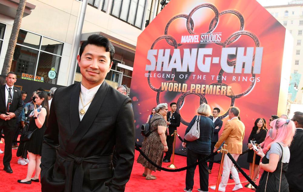 Liu at the world premiere of Shang-Chi and the Ten Rings. – AFP
