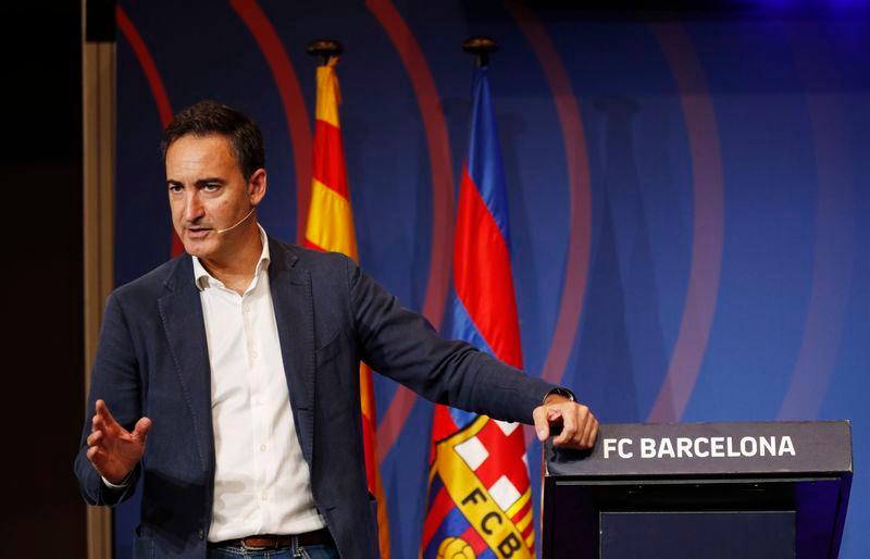 FILE PHOTO: Soccer Football - FC Barcelona’s CEO Ferran Reverter Press Conference - 1899 Auditorium, Barcelona, Spain - October 6, 2021 FC Barcelona’s CEO Ferran Reverter attends a press conference to present the results of the 2020/2021 season, due diligence and the budget for the 2021/2022 season REUTERSPIX