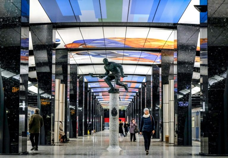 A view of CSKA /TSSKA/ metro station in Moscow, a system dating from 1935 which is taking a radical new approach to its architecture. — AFP