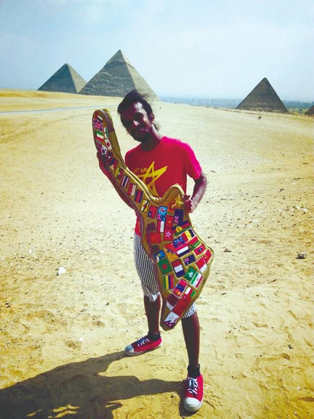 $!Jeshurun at the Giza Pyramid in Cairo, Egypt. – Courtesy of Jeshurun Vincent