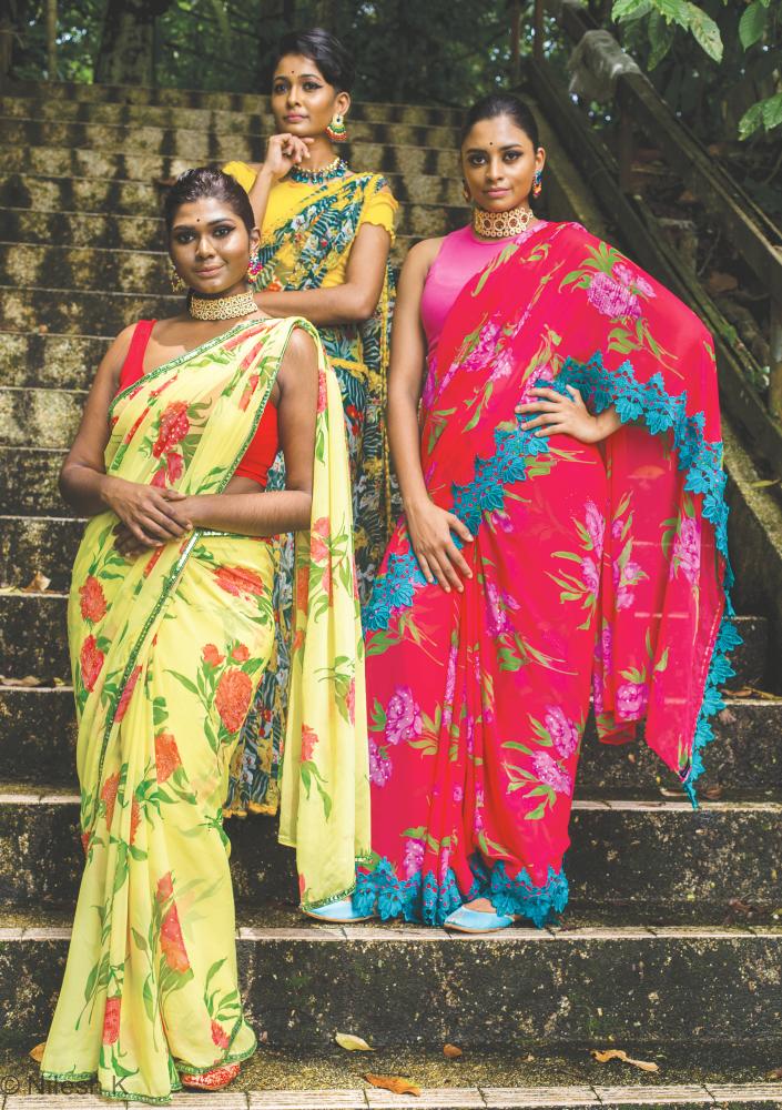 $!Roovaa Lijuan’s summer saree collection for 2019. – Courtesy of Roova Lijuan