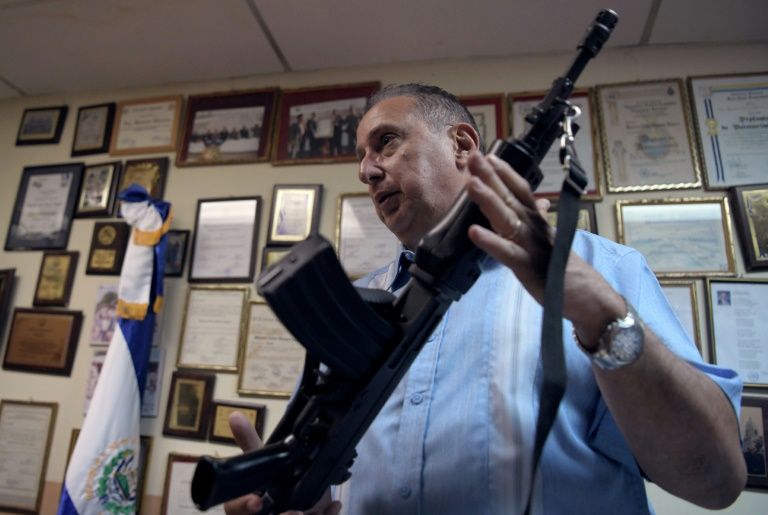 San Jose Guayabal mayor Mauricio Vilanova is armed and ready to patrol the streets of his town to protect them from gangs. — AFP