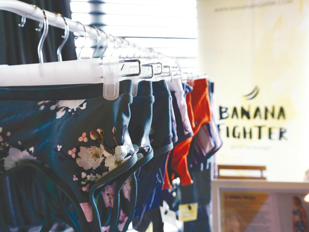 $!A look at some of Banana Fighter’s fitness apparel. – Courtesy of Mandy Yap