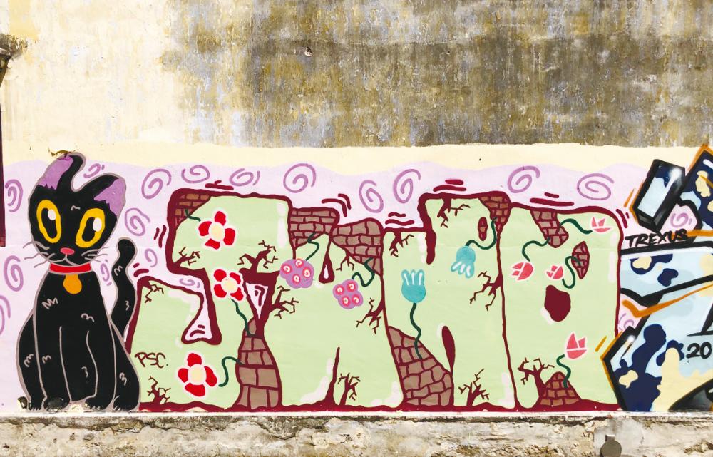 A grafitti piece that Juno did last year at Love Lane in George Town, Penang.