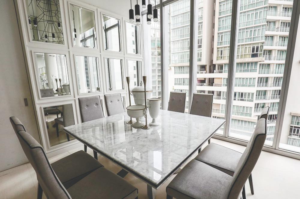$!The dining area, which features floor-to-ceiling windows. – Sunpix by Hafiz Sohaimi