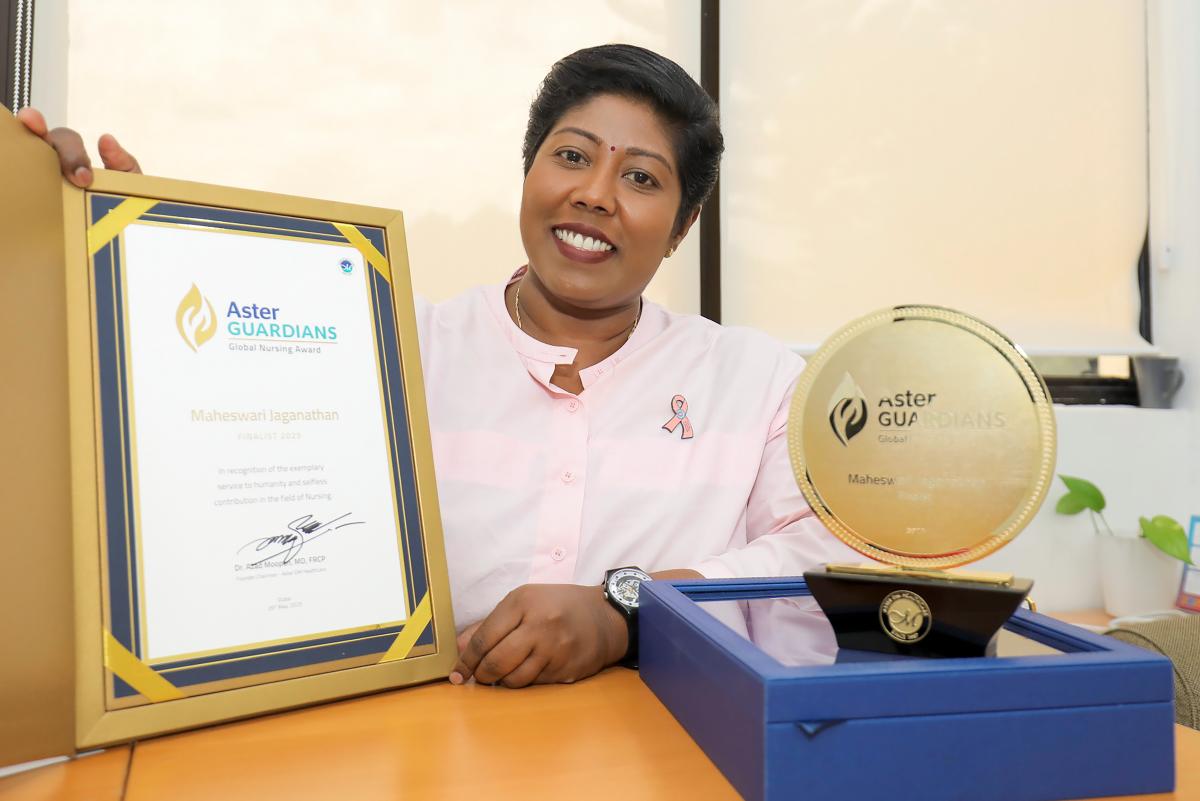 Maheswari is a finalist in the Aster Guardians Global Nursing Awards this year. $!Maheswari is a finalist in the Aster Guardians Global Nursing Awards this year.