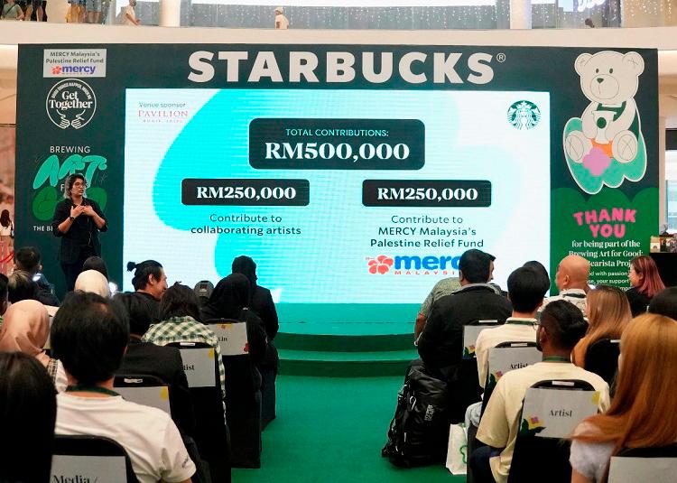 $!Starbucks Malaysia’s total contribution amounts to RM500,000.