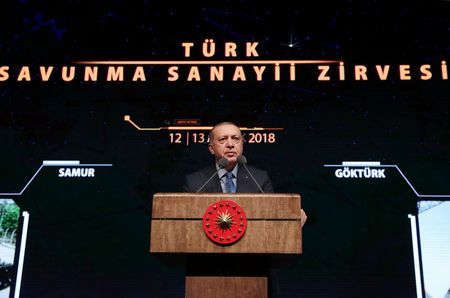 Turkish President Tayyip Erdogan speaks during the Turkish Defense Industry Summit in Ankara, Turkey Dec 12, 2018. — AFP