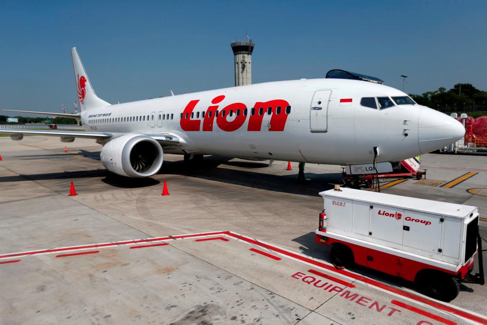 Lion Air's Boeing 737 Max 8 airplane is parked on the tarmac of Soekarno Hatta International airport near Jakarta, Indonesia, on March 15, 2019. — Reuters