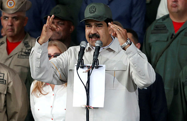 Nicolas Maduro speaks during a ceremony to mark the 17th anniversary of the return to power of Venezuela’s late President Hugo Chavez in Caracas, Venezuela April 13, 2019. — Reuters