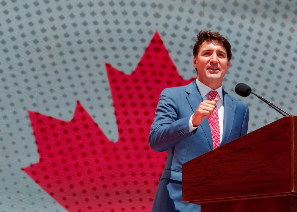 Prime Minister Justin Trudeau speaks during Canada Day festivities on Parliament Hill in Ottawa, Ontario, Canada July 1, 2019. — Reuters