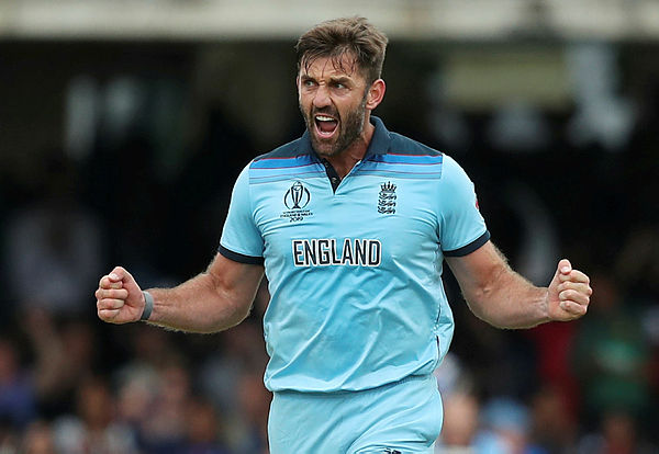England’s Liam Plunkett celebrates taking the wicket of New Zealand’s Henry Nicholls Action during the 2019 Cricket World Cup final between England and New Zealand at Lord’s Cricket Ground in London on July 14.