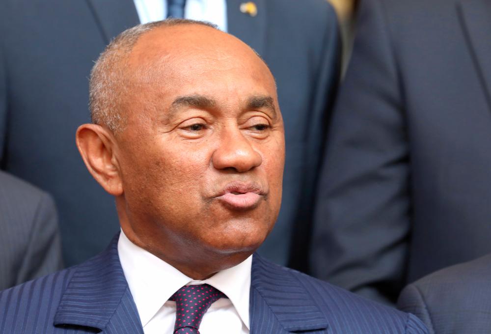 African Football Confederation (CAF) President, Ahmad Ahmad speaks to press at presidential palace in Abidjan, Ivory Coast January 29, 2019. — Reuters