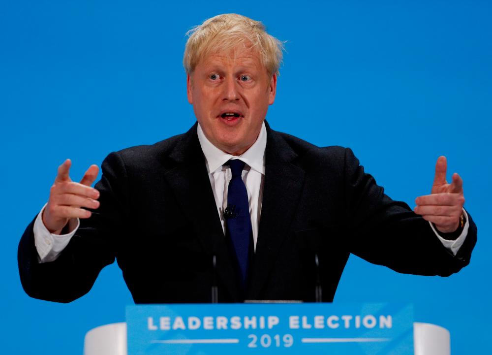 Boris Johnson, a leadership candidate for Britain’s Conservative Party, speaks during a hustings event in London, Britain July 17, 2019. — Reuters