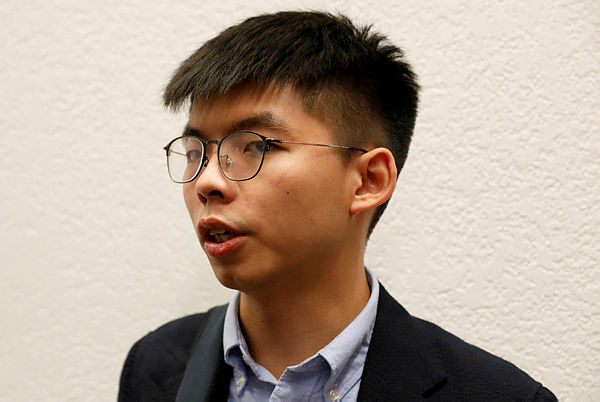 Hong Kong’s pro-democracy activist Joshua Wong speaks to a reporter after a panel discussion on Anti-Extradition Law Movement in Hong Kong at Columbia University Law School in New York City, US, Sept 13. — Reuters