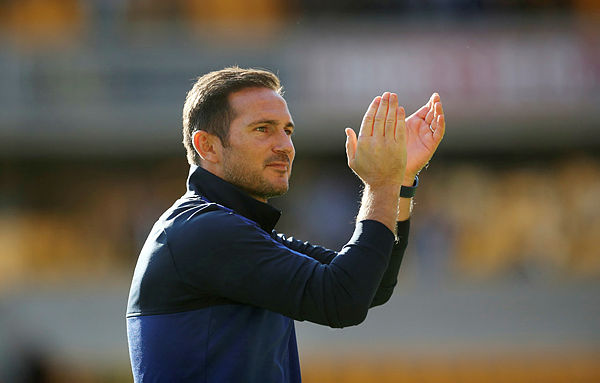 Chelsea manager Frank Lampard applauds the fans after the Wolverhampton Wanderers v Chelsea match at Molineux Stadium, Wolverhampton on Sept 14. — Reuters