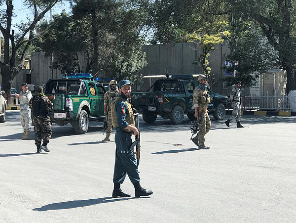 Afghan security forces keep watch at the site of a blast in Kabul, Afghanistan September 17, 2019. — Reuters