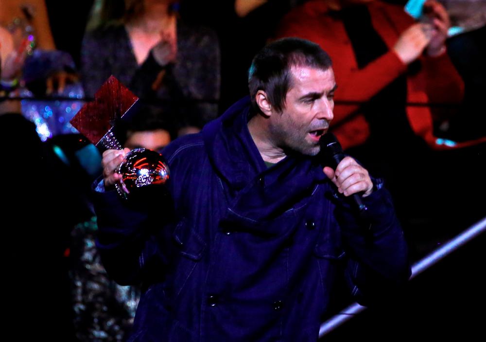 Liam Gallagher receives the Best Icon award during the 2019 MTV Europe Music Awards at the FIBES Conference and Exhibition Centre in Seville, Spain, November 3, 2019. REUTERS/Marcelo del Pozo