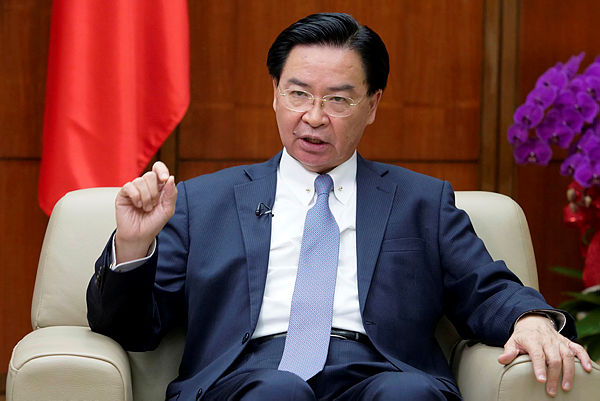 Taiwan’s Foreign Affairs Minister Joseph Wu speaks during an interview in Taipei, Taiwan on Nov 6 2019 — Reuters