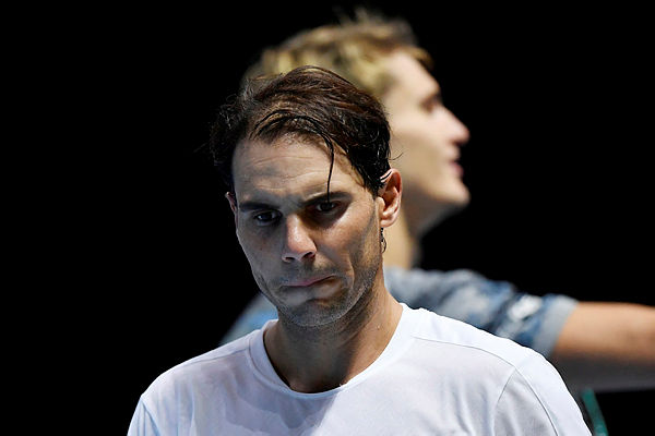 Spain’s Rafael Nadal after losing his group stage match against Germany’s Alexander Zverev in London, Nov 11. — Reuters