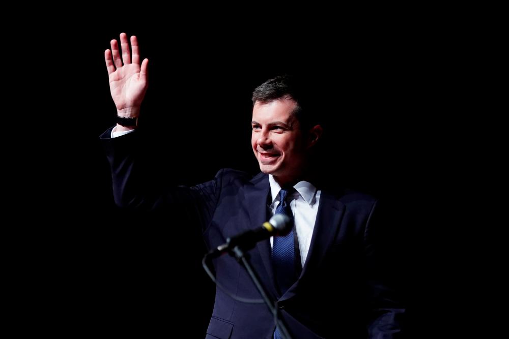 US Democratic presidential candidate Pete Buttigieg arrives on stage for a conversation with Morehouse professor Dr. Adrienne Jones at Morehouse College in Atlanta, Georgia, US on Nov 18. — Reuters