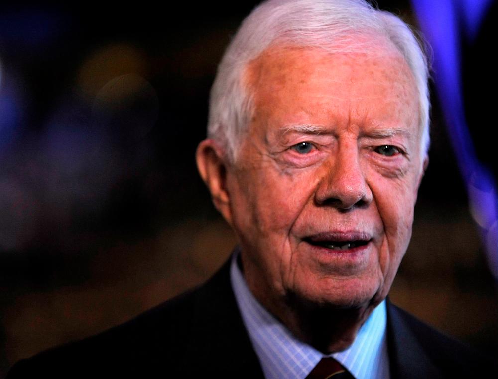 File photo shows former US President Jimmy Carter attends the 2008 Democratic National Convention in Denver, Colorado, US on Aug 25, 2008. — Reuters