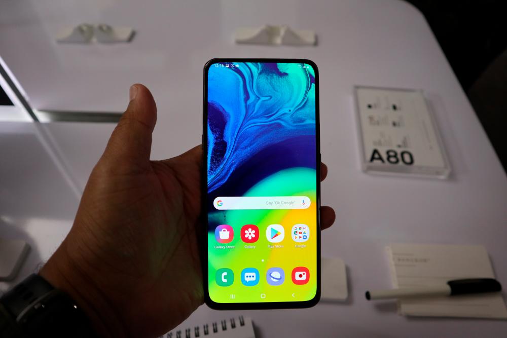 $!No notches or punch holes in the Galaxy A80