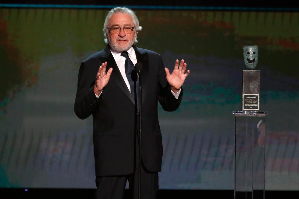 26th Screen Actors Guild Awards - Show - Los Angeles, California, U.S., January 19, 2020 - Robert De Niro accepts the Life Achievement Award. REUTERS/Mario Anzuoni