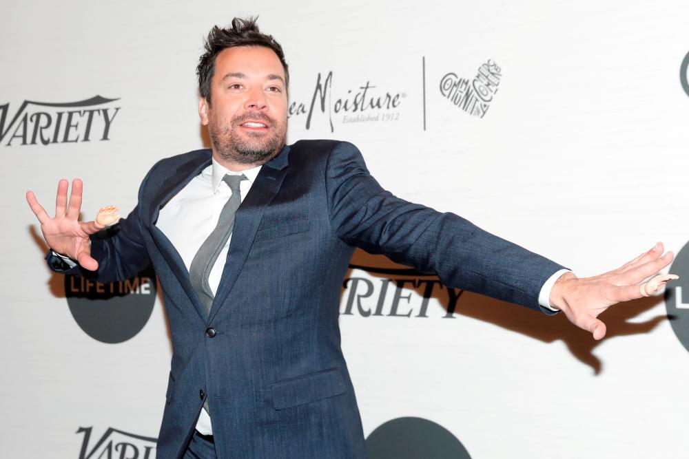 Comedian Jimmy Fallon poses on the red carpet at the 2019 Variety’s Power of Women event in New York, U.S., April 5, 2019. REUTERS/Shannon Stapleton/File Photo
