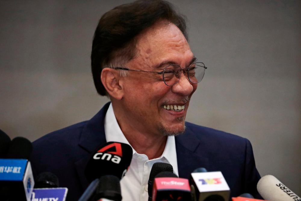 Malaysia opposition leader Anwar Ibrahim reacts during a news conference in Kuala Lumpur on September 23, 2020. — Reuters