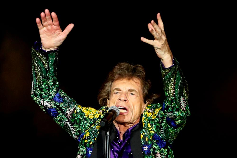 FILE PHOTO: Mick Jagger of the Rolling Stones performs during their No Filter U.S. Tour at Rose Bowl Stadium in Pasadena, California, U.S., August 22, 2019. –Reuters