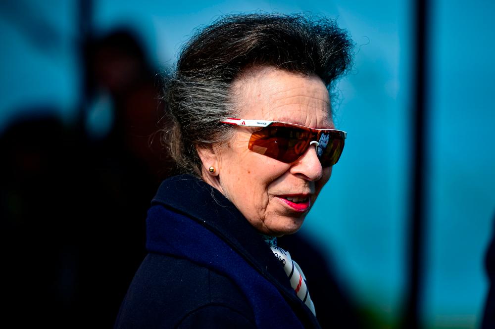 Britain's Princess Anne views a Youth Training Programme during a visit to the Royal Yacht Squadron, after Prince Philip, husband of Queen Elizabeth, died at the age of 99, in Cowes on the Isle of Wight, Britain April 14, 2021. –Reuters