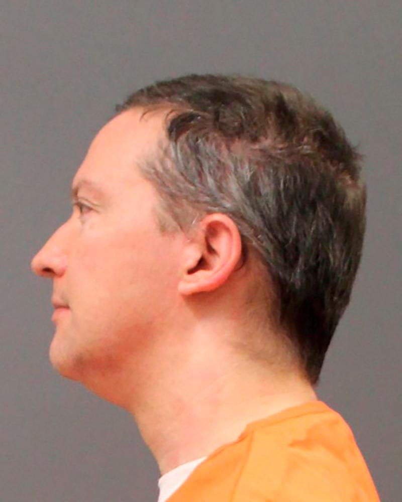 FILE PHOTO: Former Minneapolis Police Officer Derek Chauvin is shown in this police booking photo after a jury found him guilty on all counts in his trial for second-degree murder, third-degree murder and second-degree manslaughter in the death of George Floyd in Minneapolis, Minnesota, U.S. April 20, 2021. - Reuters