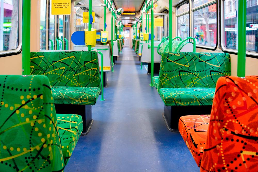 FILE PHOTO: An empty tram is seen on the first day of a seven-day lockdown as the state of Victoria looks to curb the spread of the coronavirus disease (Covid-19) outbreak, in Melbourne, Australia, May 28, 2021. - Reuters