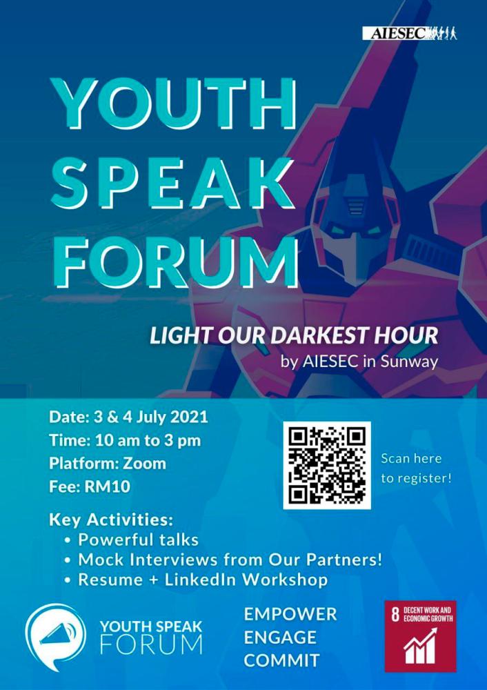 $!AIESEC in SUNWAY is organizing YOUTH SPEAK FORUM!