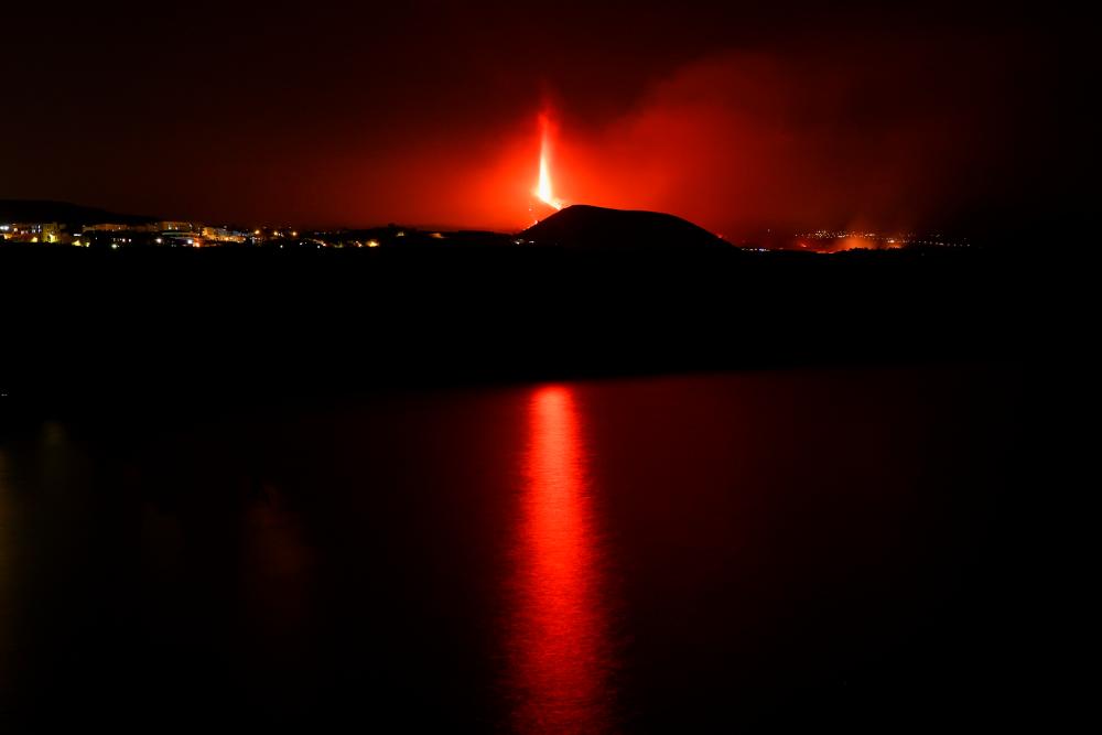 Lava is seen from La Laguna, following the eruption of a volcano on the Canary Island of La Palma, Spain, September 26, 2021. REUTERSpix