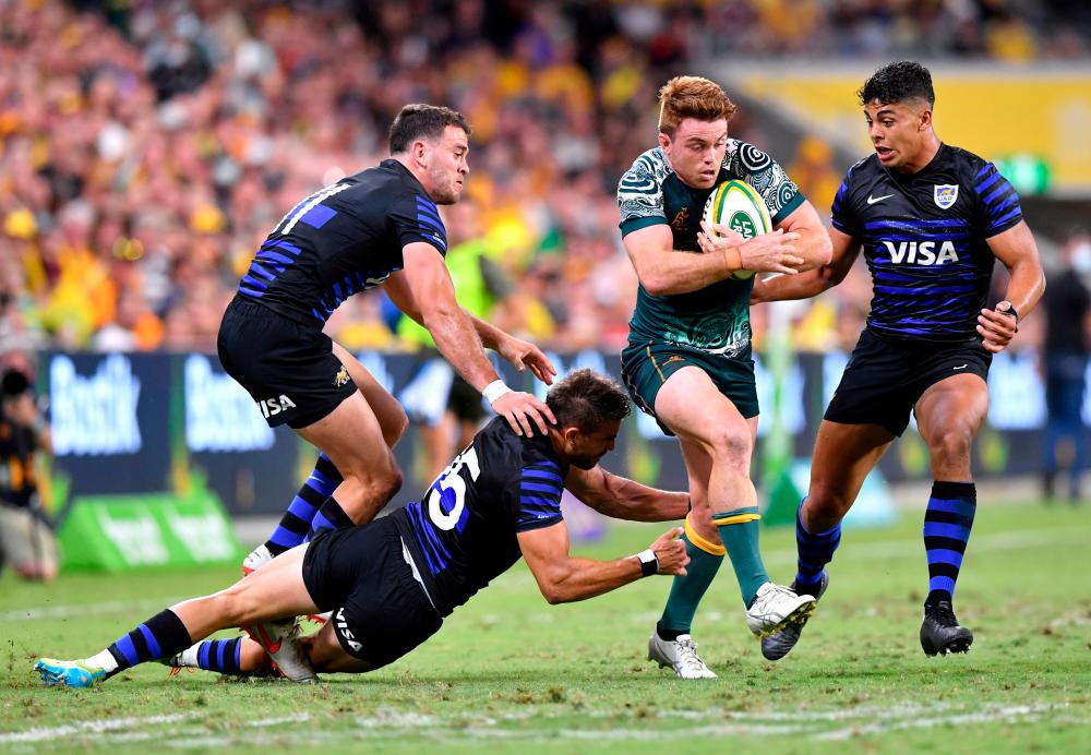 Andrew Kellaway of the Wallabies in action during the Rugby Championship Round 5 match against the Argentina Pumas at Queensland Country Bank Stadium in Townsville, Australia. – REUTERSPIX