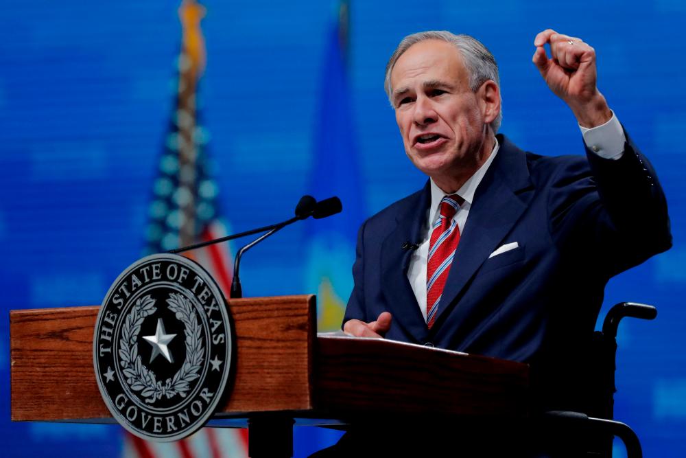 Texas Governor Greg Abbott speaks at the annual National Rifle Association (NRA) convention in Dallas, Texas, US, May 4, 2018. REUTERSpix