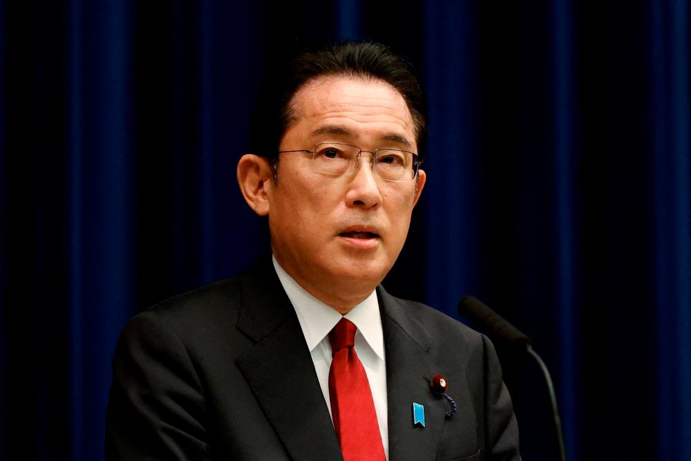 FILE PHOTO: Japan’s Prime Minister Fumio Kishida speaks during a news conference at the prime minister’s official residence on February 25, 2022, Tokyo, Japan. REUTERSPIX