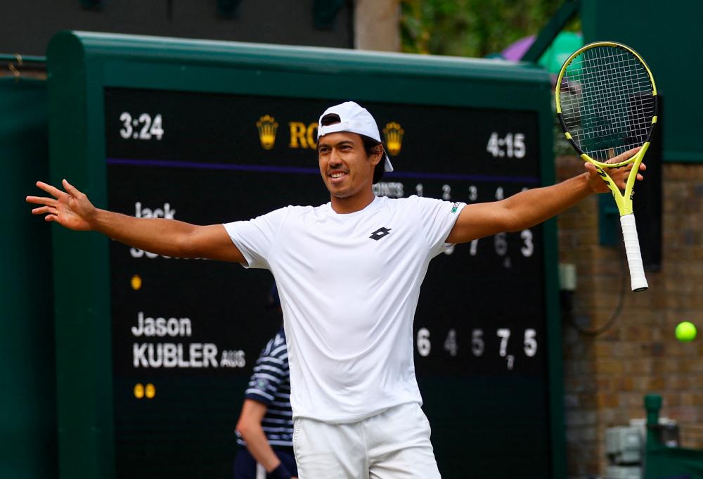 Tennis - Wimbledon - All England Lawn Tennis and Croquet Club, London, Britain - July 2, 2022 Australia’s Jason Kubler reacts during his third round match against Jack Sock of the U.S. REUTERSPIX