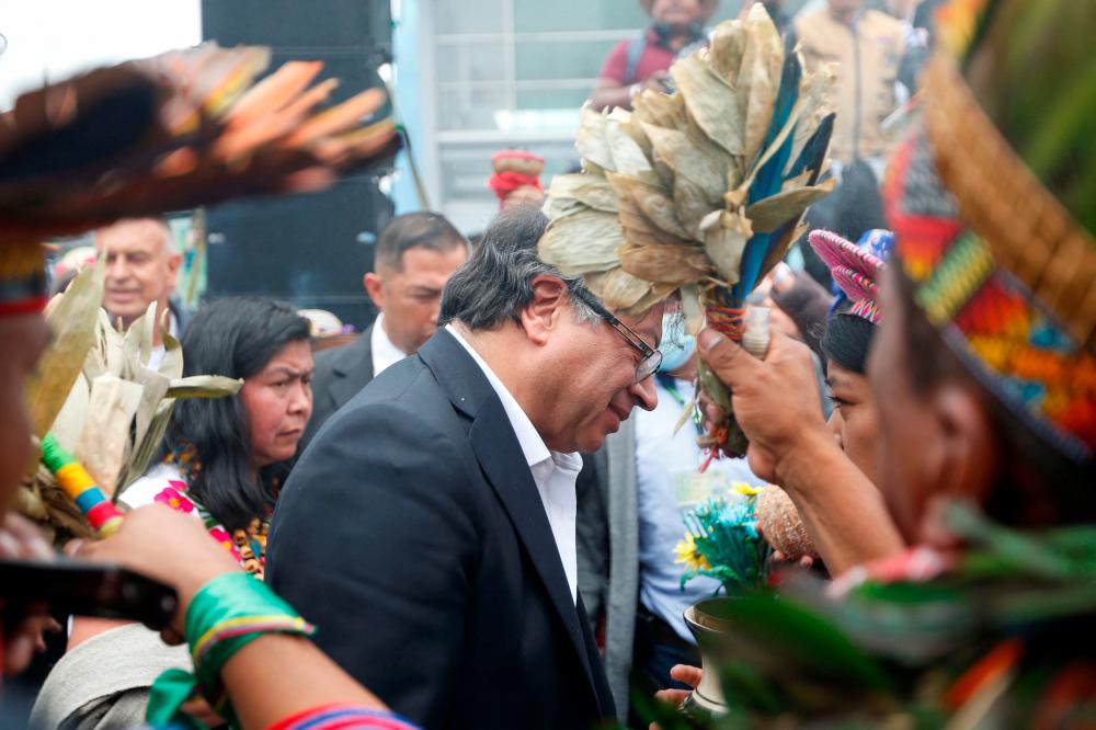 Colombian President-elect Gustavo Petro attends a symbolic swearing-in ceremony organized by social, popular, ethnic and ancestral organizations of Colombia, in Bogota, Colombia/REUTERSPix