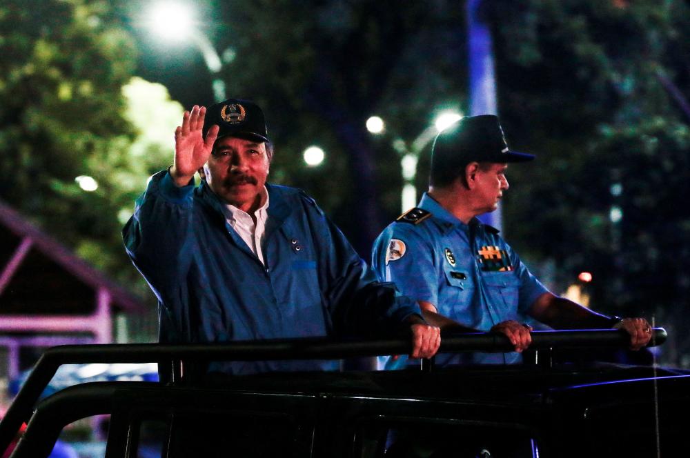 FILE PHOTO: Nicaraguan President Daniel Ortega takes part in a parade military to commemorate the 40th anniversary of National Police founding in Managua, Nicaragua September 24, 2019. - REUTERSPIX