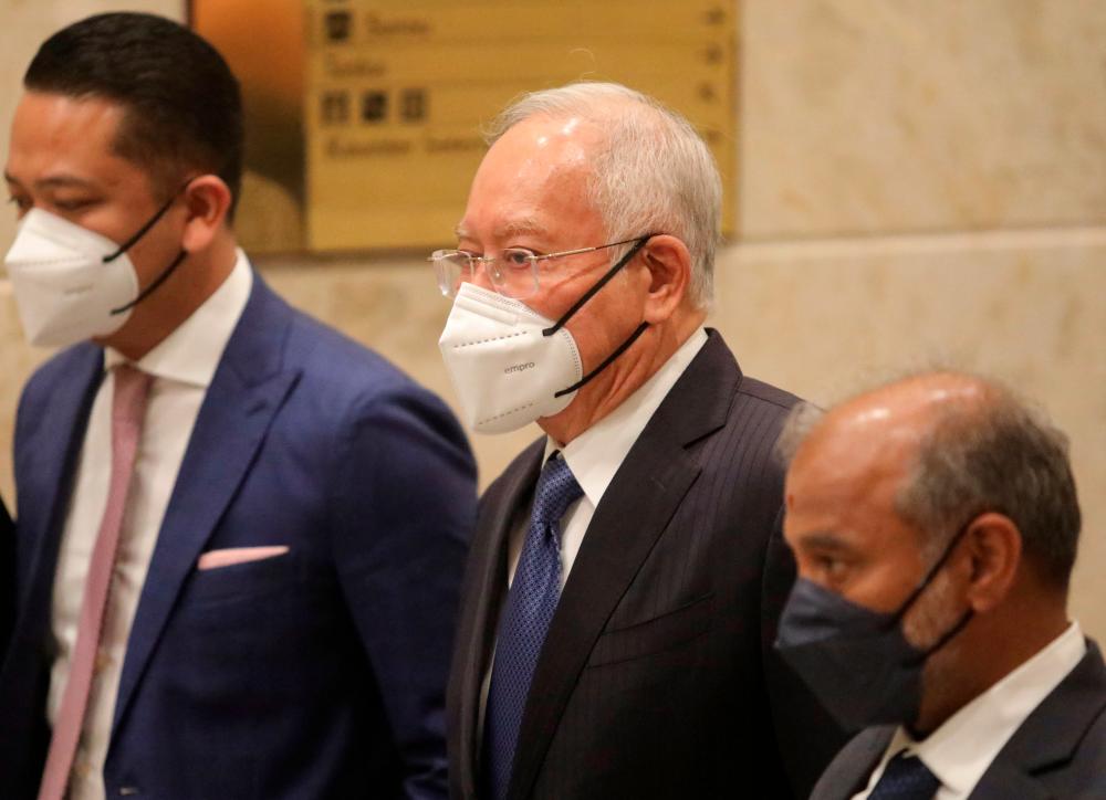 Former Malaysian Prime Minister Najib Razak is seen during the break of his court proceeding at the Federal Court, in Putrajaya, Malaysia August 15, 2022. REUTERSPIX