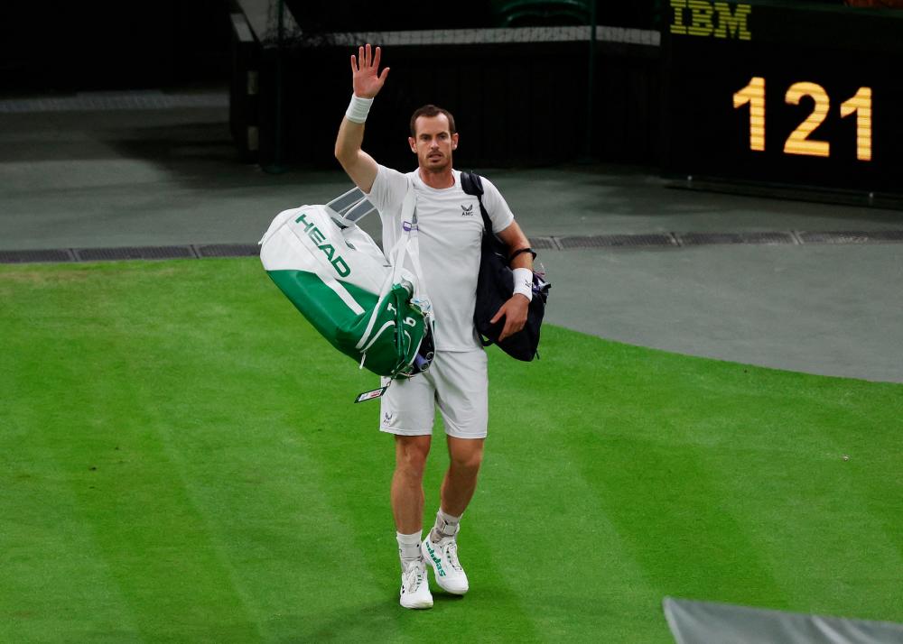 FILE PHOTO: Britain's Andy Murray after a match at Wimbledon in June, 2022. - REUTERSPIX