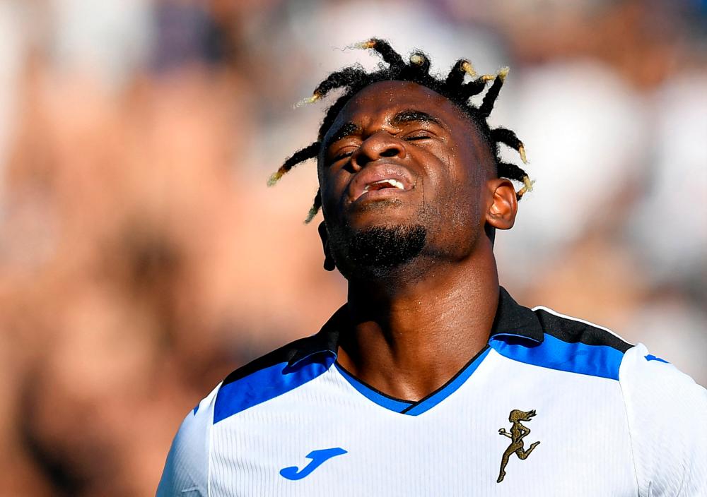 Atalanta's Duvan Zapata reacts after scoring a goal which was later disallowed/ReutersPix