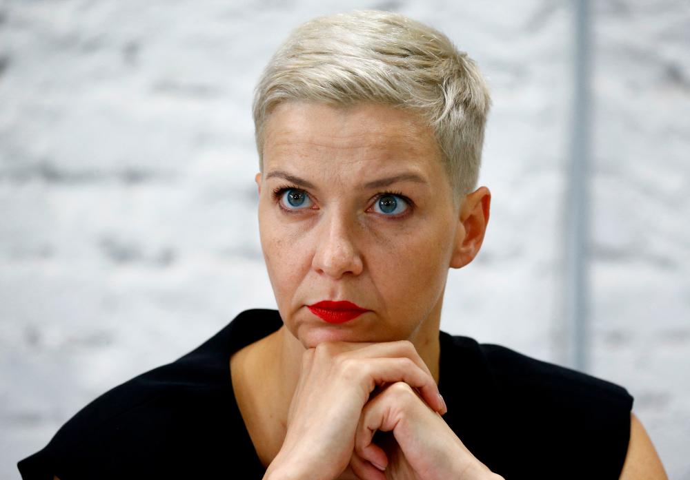 Belarusian protest leader Maria Kolesnikova attends a news conference in Minsk, Belarus August 24, 2020. She is now serving a jail sentence for what she said were trumped-up charges.. REUTERSPIX