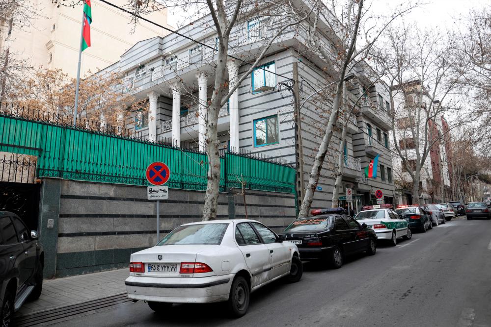A general view of the Embassy of the Republic of Azerbaijan after a shooting attack inside the premises, in Tehran, Iran, January 27, 2023. REUTERSPIX