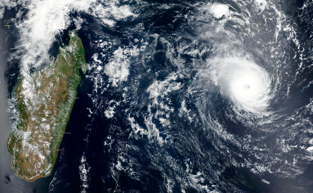 Satellite imagery shows Tropical Cyclone Freddy approaching Madagascar in this undated satellite handout image obtained February 20, 2023/REUTERSPix